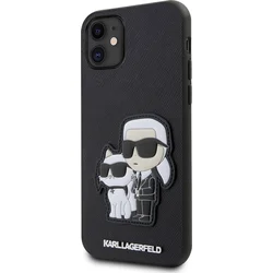 Karl Lagerfeld PU Saffiano Karl and Choupette NFT Zadný kryt pre iPhone 11 Black
