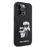 Karl Lagerfeld PU Saffiano Karl and Choupette NFT zadný kryt pre iPhone 13 Pro Black