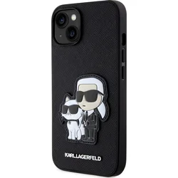 Karl Lagerfeld PU Saffiano Karl and Choupette NFT zadný kryt pre iPhone 14 Black