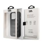 Karl Lagerfeld Quilted Puffy Metal Logo Zadní Kryt pro iPhone 14 Pro Black