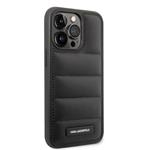 Karl Lagerfeld Quilted Puffy Metal Logo Zadný kryt pre iPhone 15 Pro Black