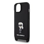 Karl Lagerfeld Saffiano Crossbody Metal Ikonik Zadní Kryt pro iPhone 15 Black