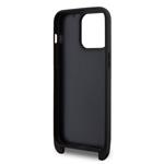 Karl Lagerfeld Saffiano Crossbody Metal Karl and Choupette Zadní Kryt pro iPhone 15 Pro Max Black