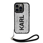 Karl Lagerfeld Sequins Reversible Zadní Kryt pro iPhone 13 Pro Max Black/Silver