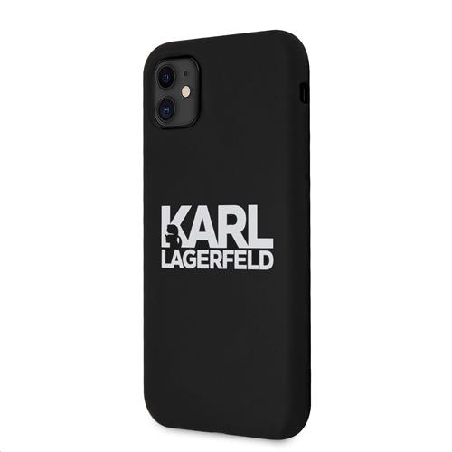 Karl Lagerfeld Stack White Logo Silikónový kryt pre iPhone 11 Black