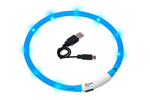 Karlie LED světelný obojek modrý obvod 20-75cm