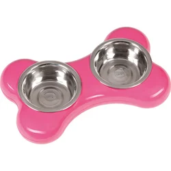 Karlie Miska nerez KOST 2x400ml/36x22x8cm/růžová