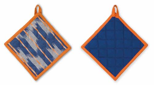KELA Štvorcová chňapka ETHNO 100% bavlna modrá 20x20cm