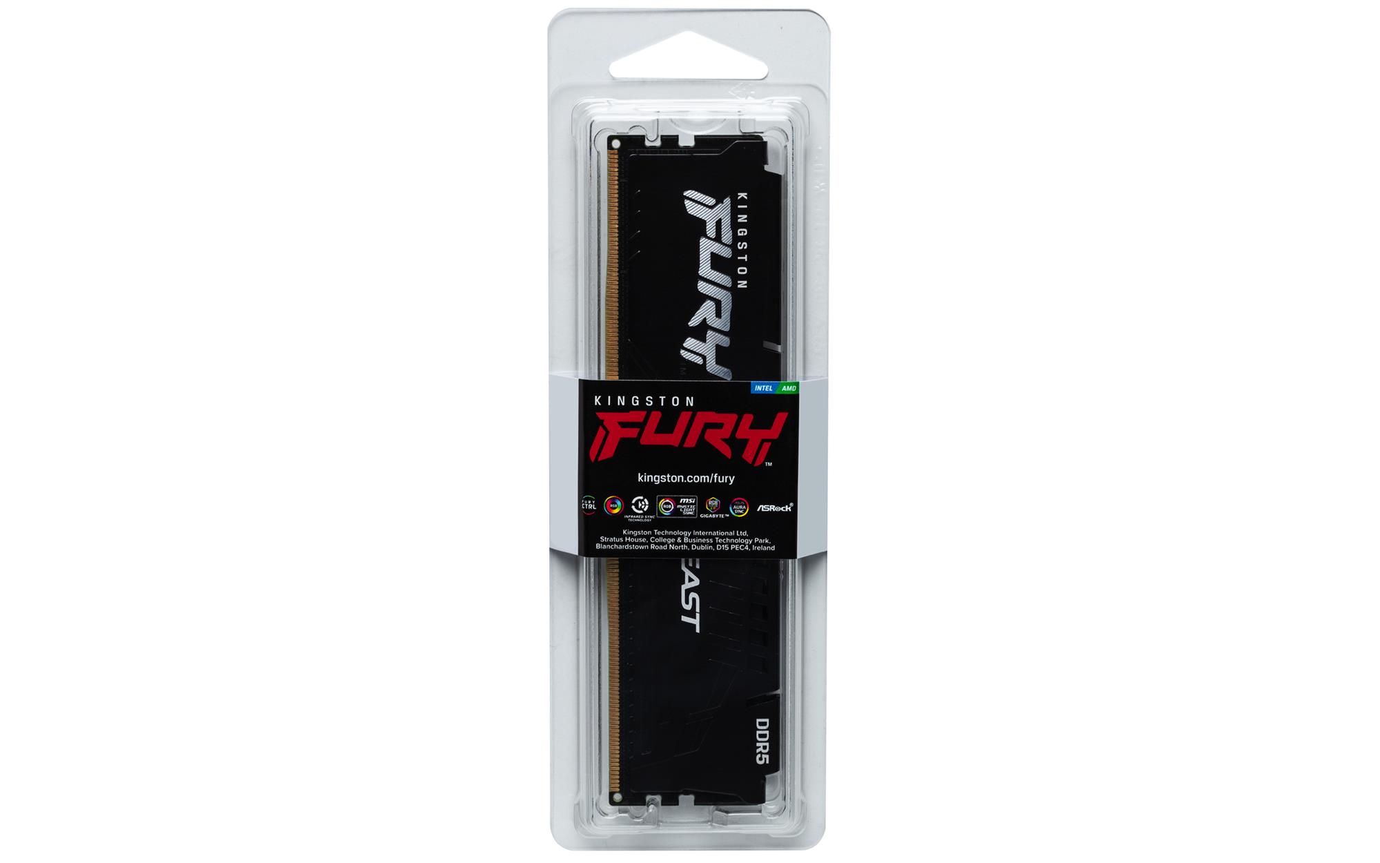 Kingston Fury Beast DDR5 DIMM 16GB 6000MHz, AMD EXPO, čierna