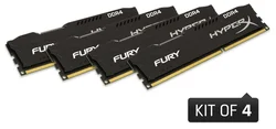 Kingston HyperX Fury 32GB (Kit 4x8GB) 2400MHz DDR4 CL15, černý chladič