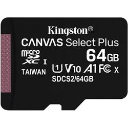 KINGSTON microSDXC 64GB Canvas Select Plus A1 C10 Card (rychlost až 100 MB/s) bez adaptéru