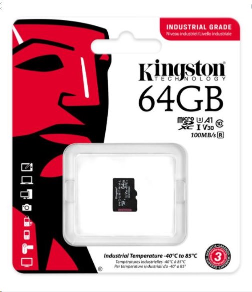 Kingston microSDXC 64GB Industrial bez adaptéra