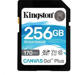 KINGSTON SDXC 256GB Canvas Go! Plus UHS-I U3 V30 rychlost až 170MB/s
