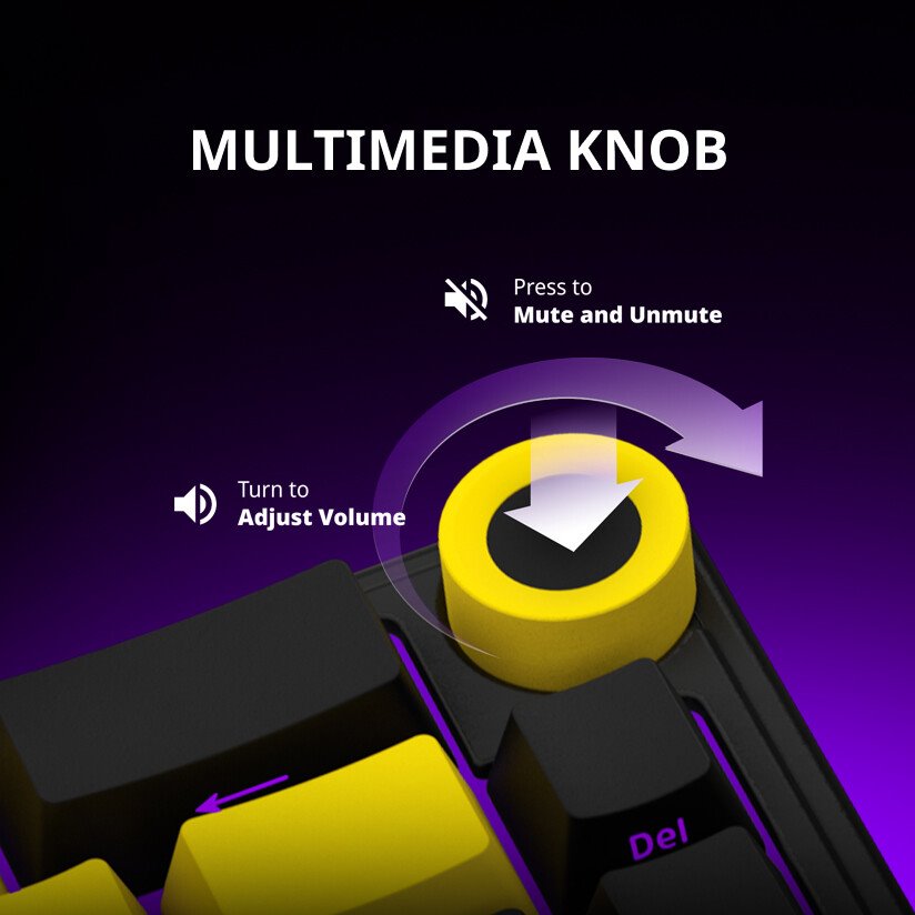 Klávesnica LORGAR KBP70MW, mechanická, bezdrôtová herná, čierna/žltá, CS