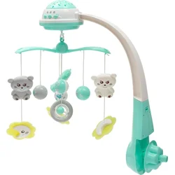 Kolotoč Baby Mix nad postieľkou so svetelným projektorom mätová