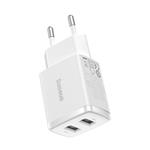 Kompaktná nabíjačka Baseus 2U 10,5 W biela