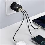 Kompaktný rýchlonabíjací adaptér Baseus 2x USB-A, 1x USB-C 30W čierny
