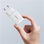 Kompaktný rýchlonabíjací adaptér Baseus USB-A + Type-C 20W EU, biely