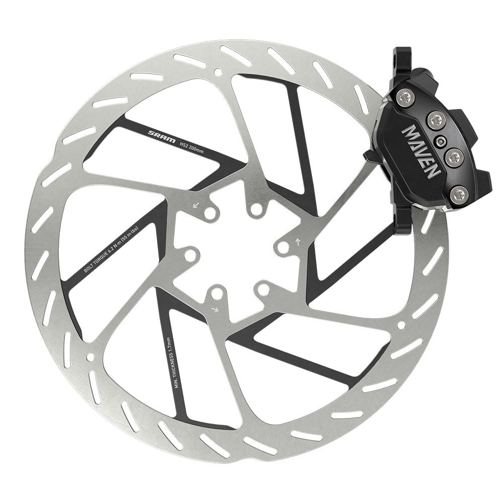 Kotoučová brzda SRAM Maven Silver - hliníková páčka, nerez šrouby - brzdový set zadní
