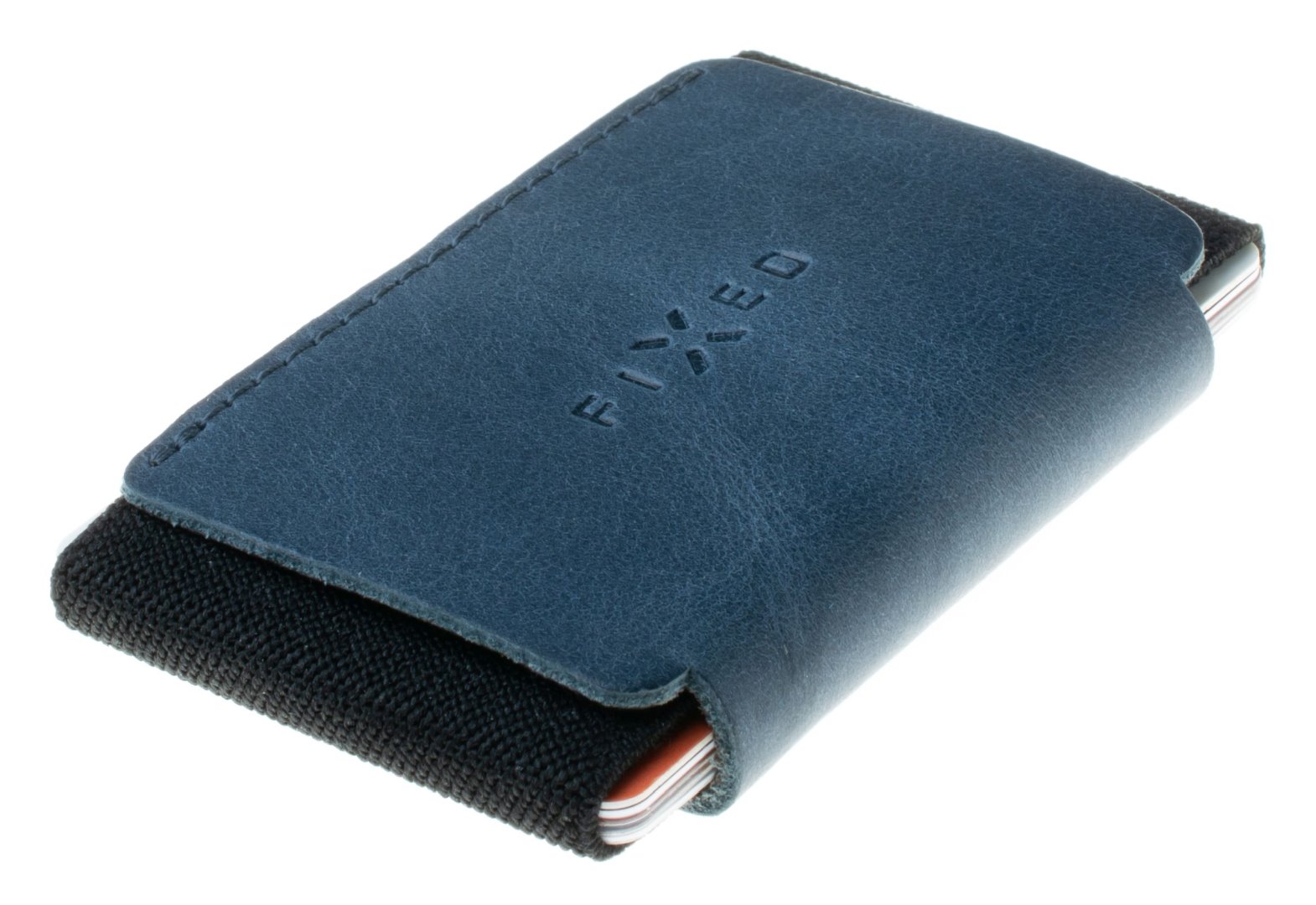 Kožená peňaženka Tiny Wallet for AirTag z pravej hovädzia koža, modrá FIXWAT-STN2-BL