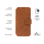 Kožené pouzdro typu kniha FIXED ProFit pro Samsung Galaxy A36 5G, hnědé