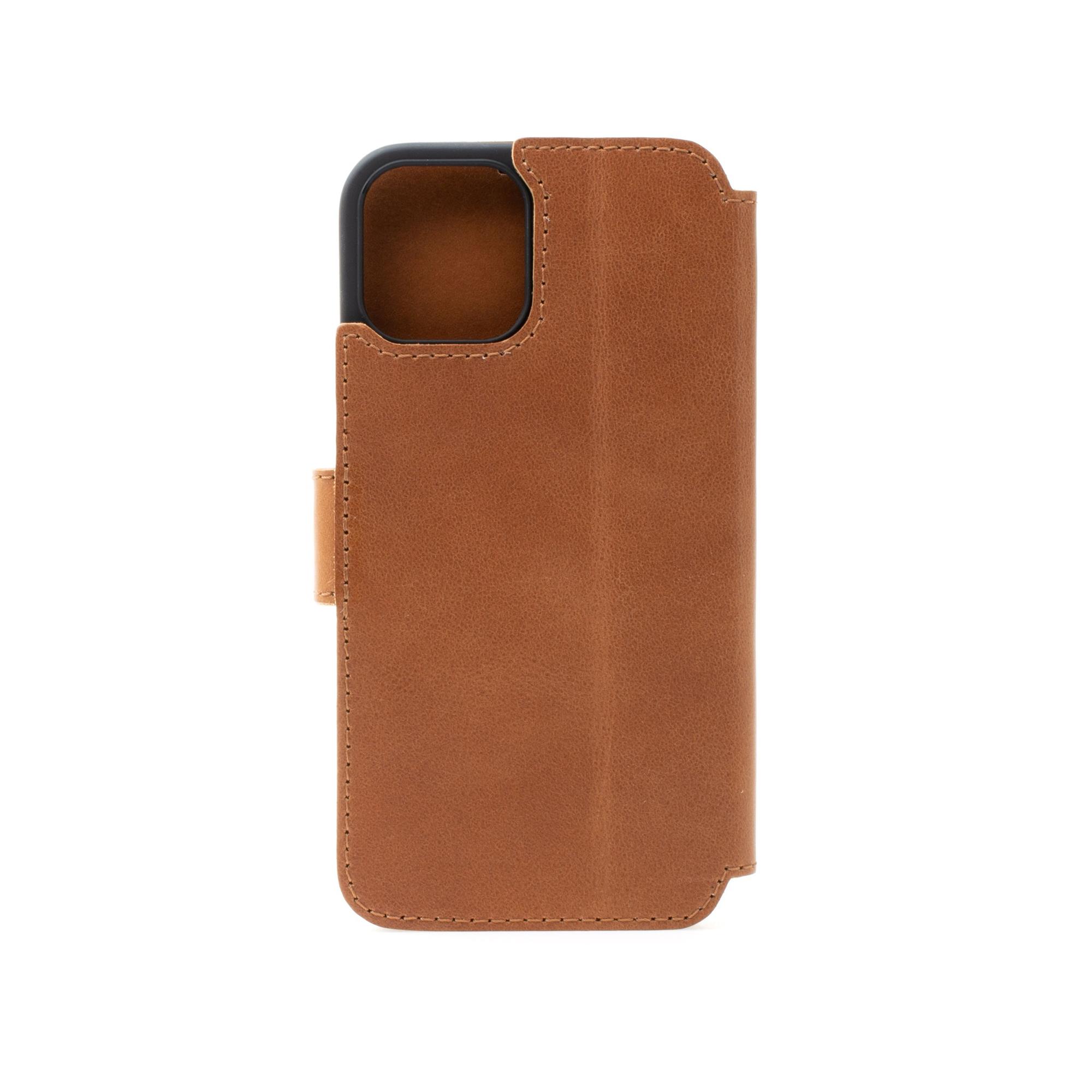 Kožené puzdro typu kniha FIXED ProFit pre Apple iPhone 13 Pro, hnedé