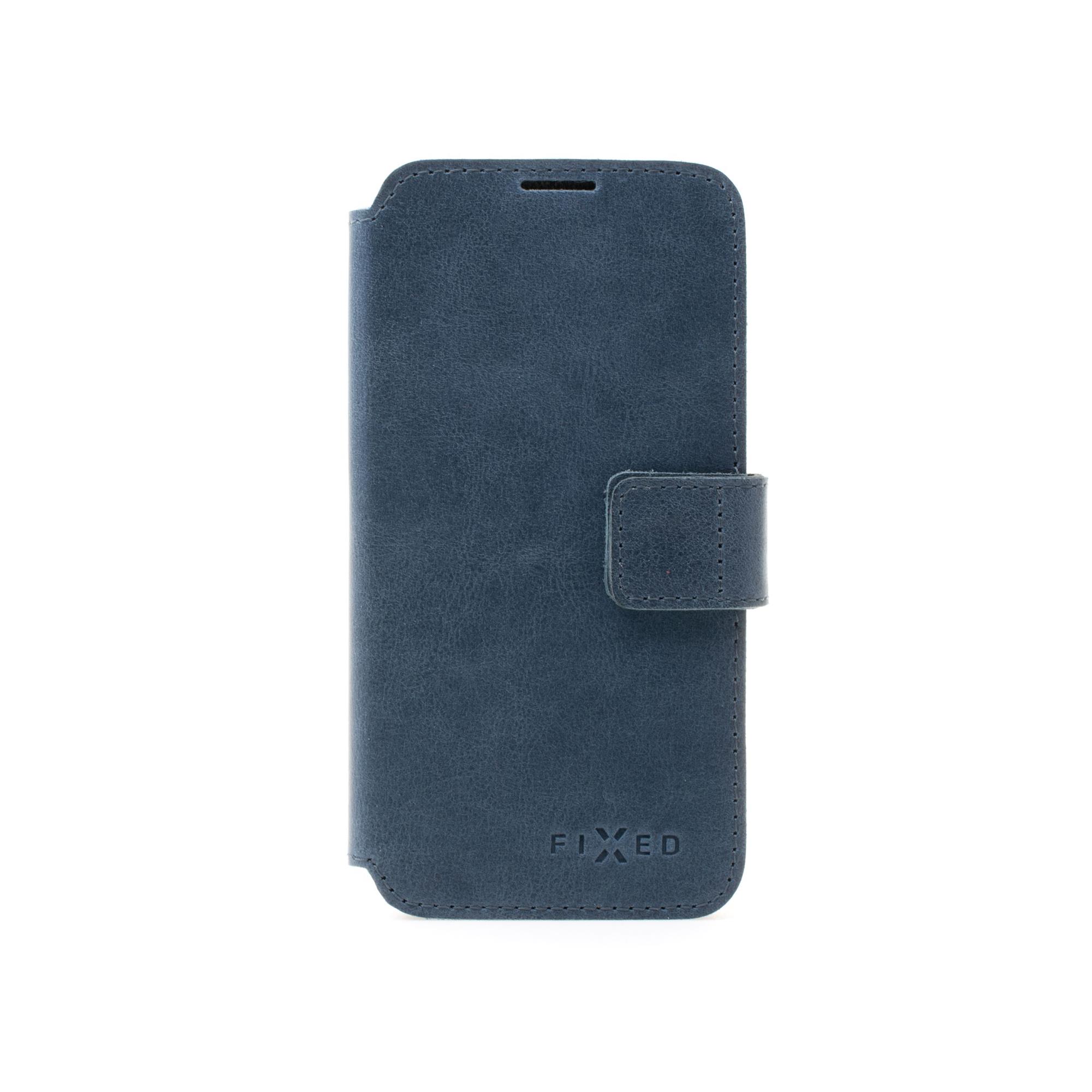 Kožené puzdro typu kniha FIXED ProFit pre Apple iPhone 14 Plus, modré