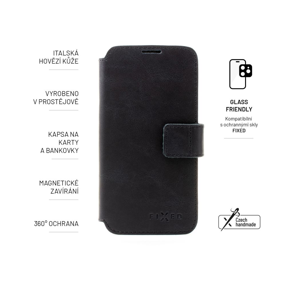 Kožené puzdro typu kniha FIXED ProFit pre Samsung Galaxy A34 5G, čierne