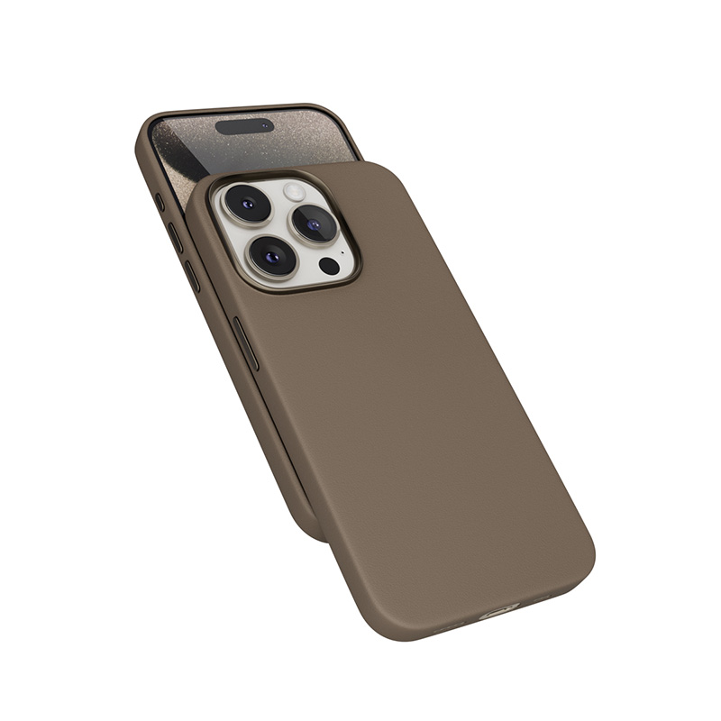 Kožený kryt Epico Mag+ pre iPhone 15 Pro Max - pieskový