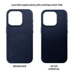 Kožený zadní kryt FIXED MagLeather s podporou MagSafe pro Apple iPhone 16 Pro Max, modrý