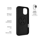 Kožený zadný kryt FIXED MagLeather s podporou MagSafe pre Apple iPhone 16 Plus, čierny