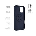 Kožený zadný kryt FIXED MagLeather s podporou MagSafe pre Apple iPhone 16 Plus, modrý