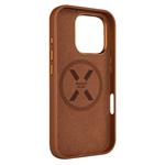 Kožený zadný kryt FIXED MagLeather s podporou MagSafe pre Apple iPhone 16 Pro, hnedý