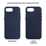 Kožený zadný kryt FIXED MagLeather s podporou MagSafe pre Apple iPhone 16e, modrý
