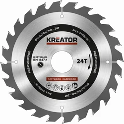 Kreator KRT020410 - Pilový kotouč na dřevo 165mm, 24T
