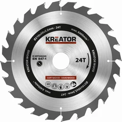 Kreator KRT020420 - Pílový kotúč na drevo 210 mm, 24T