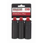 Kreator KRT095200 - 3ks nástrčných hlavíc 17-19-21mm predĺžených 1/2"