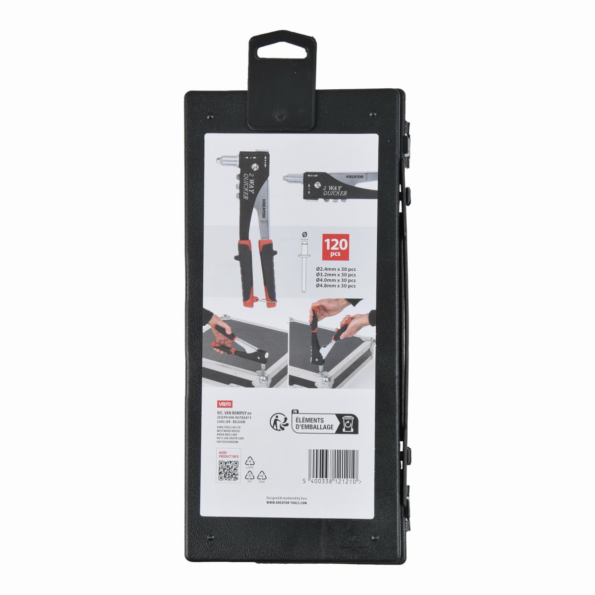 Kreator KRTH62603 - Nitovacie kliešte plus 120ks