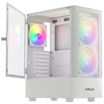 Krux skříň Vako RGB/ ATX / 2x140mm RGB fan / 1x120mm RGB fan / 2xUSB 2.0 / USB 3.0 / bílá