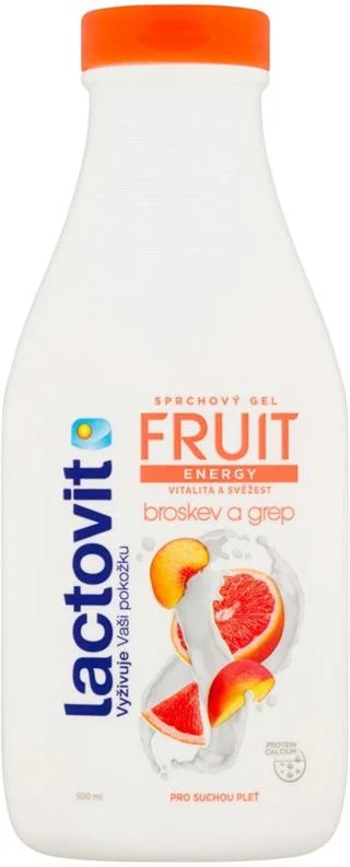 Lactovit FRUIT Broskyňa a grapefruit Sprchový gél energetic 500ml