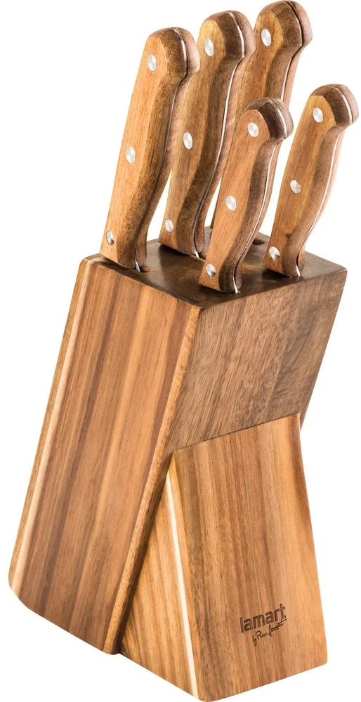 Lamart LT2080 5-dielna súprava nožov v bloku WOOD