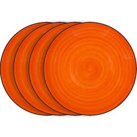 Lamart LT9057 4dílná sada dezertních talířů HAPPY, oranžová