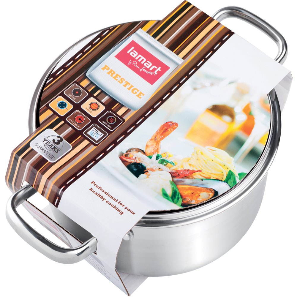 Lamart LTSS1695 Nerezový hrniec so sklenenou pokrievkou PRESTIGE, 1,8 l
