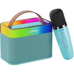 LAMAX KaraokeKid1, bluetooth reproduktor a mikrofon, modrý