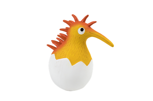 Latexová pískacia hračka pre deti Kiwi Walker, veľkosť L 12 cm, oranžová