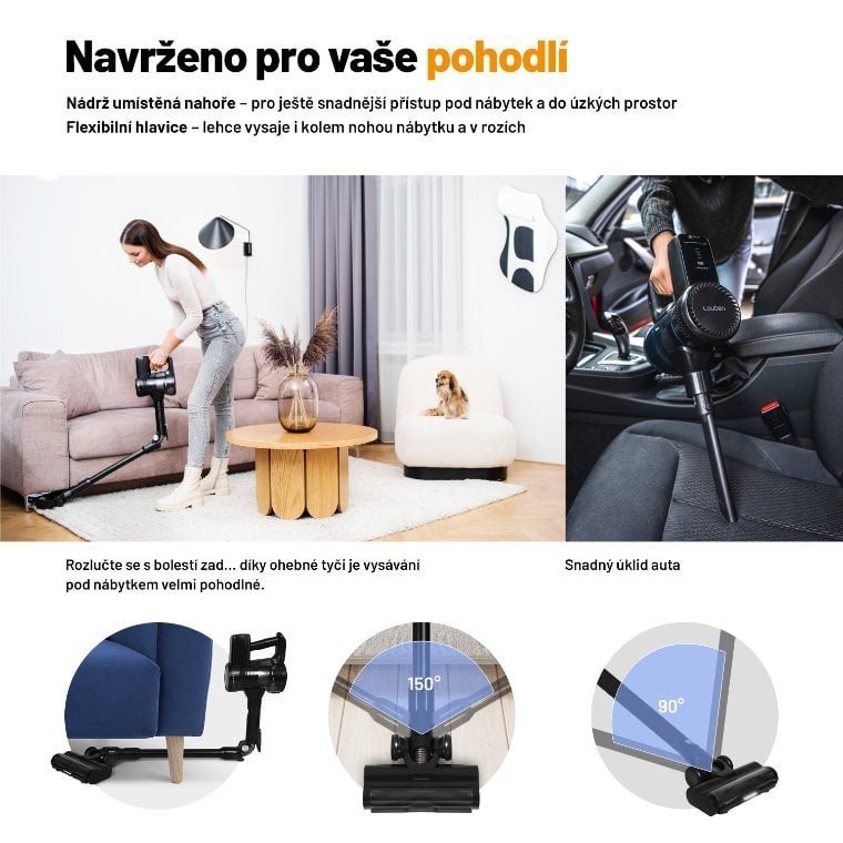 Lauben Stick Vacuum 2in1 Pet Plus 400BC - tyčový vysavač 2v1