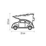 LED červené auto se Santou, 12,5 cm, 3x AA, vnitřní, teplá bílá