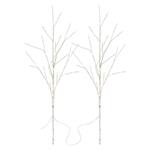 LED dekorace – 2x březová větvička, 60 cm, 3x AA, venkovní i vnitřní, teplá bílá, časovač