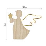 LED dekorace dřevěná – anděl, 13 cm, 2x AAA, vnitřní, teplá bílá, časovač