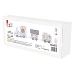 LED dekorace dřevěná – vláček, 2x AA, 14 cm, vnitřní, teplá bílá, časovač